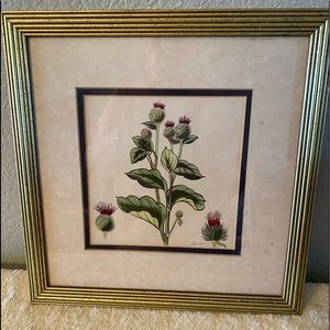 Framed print.  Double matted, 13.5 x 13.5 with gold frame.  Like new.